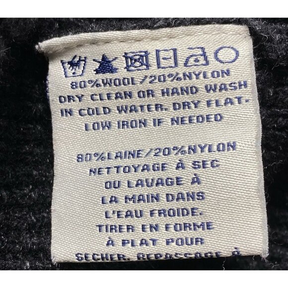 Vtg SCHOTT BROS Men Wool Blend Pullover Sweater V Neck Sz L Black Preppy 68-28 - Picture 9 of 9